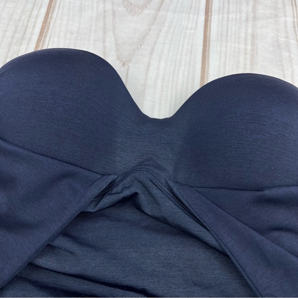 Athleta Aqualuxe Bra Cup 2-Way Tankini Swim Top Navy Blue Sz 32 B/C - Picture 13 of 14